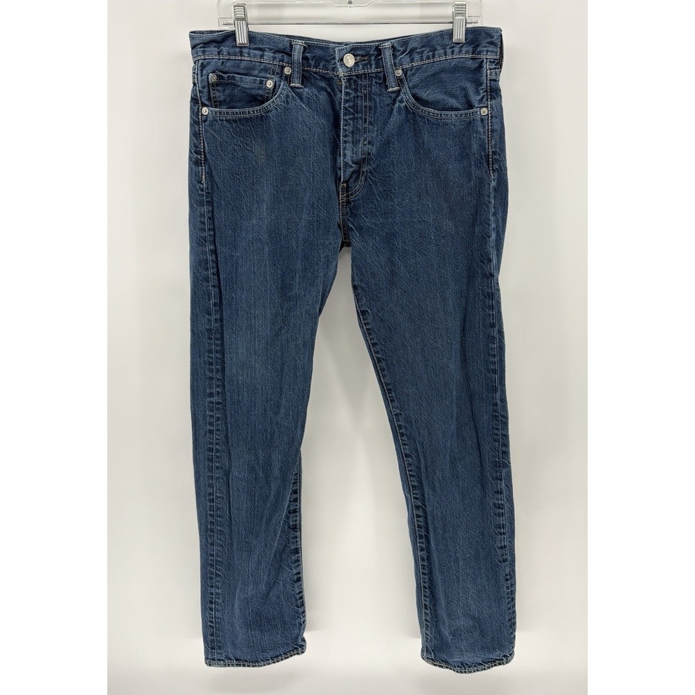 Levis 513 Slim Straight Jeans Mens 34x32 Fits 34X31 Blue Medium Wash Denim